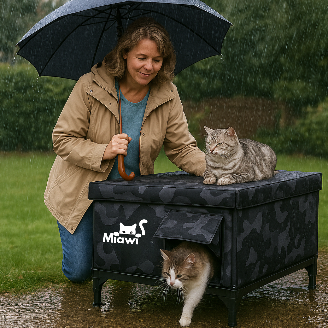 Miawi® : L'abri qui chauffe et protège votre chat.