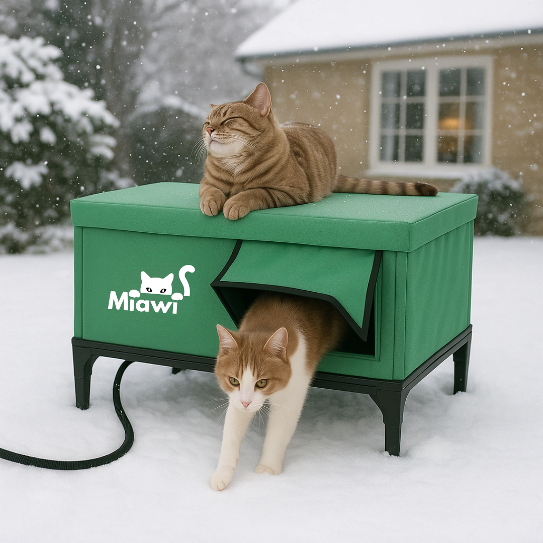 Miawi: la casa che riscalda il tuo gatto in inverno (verde) 
