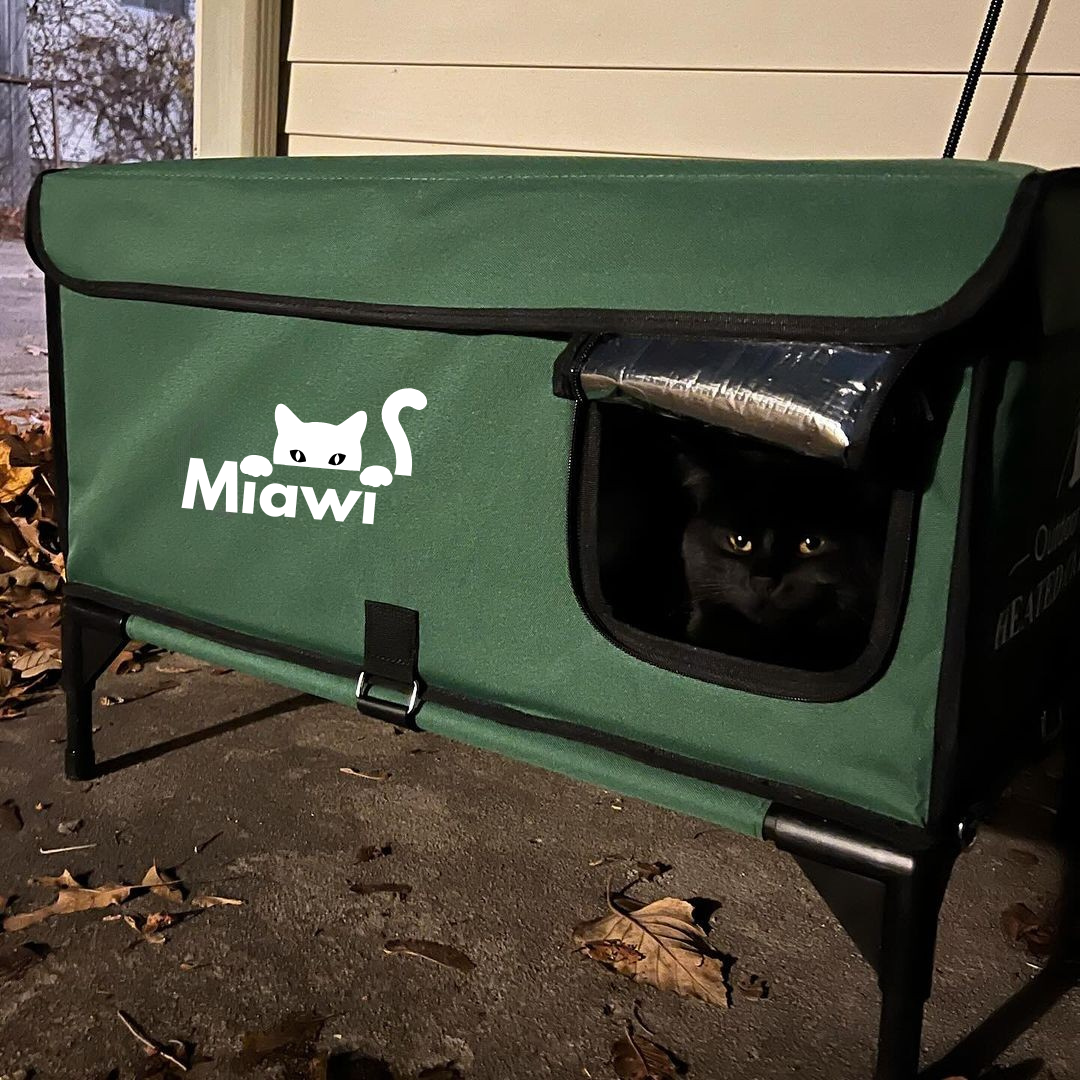 Miawi: la casa che riscalda il tuo gatto in inverno (verde) 